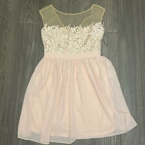 Woman’s pink dress